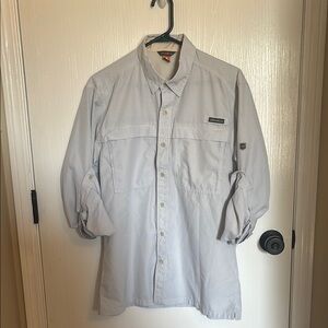 Eddie Bauer Men’s Light Gray Long Sleeve “Fishing” Shirt